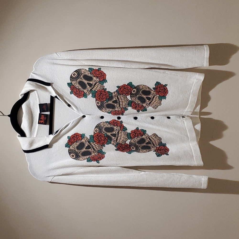 Folter Rockabilly Sugar Skull Cardigan - M